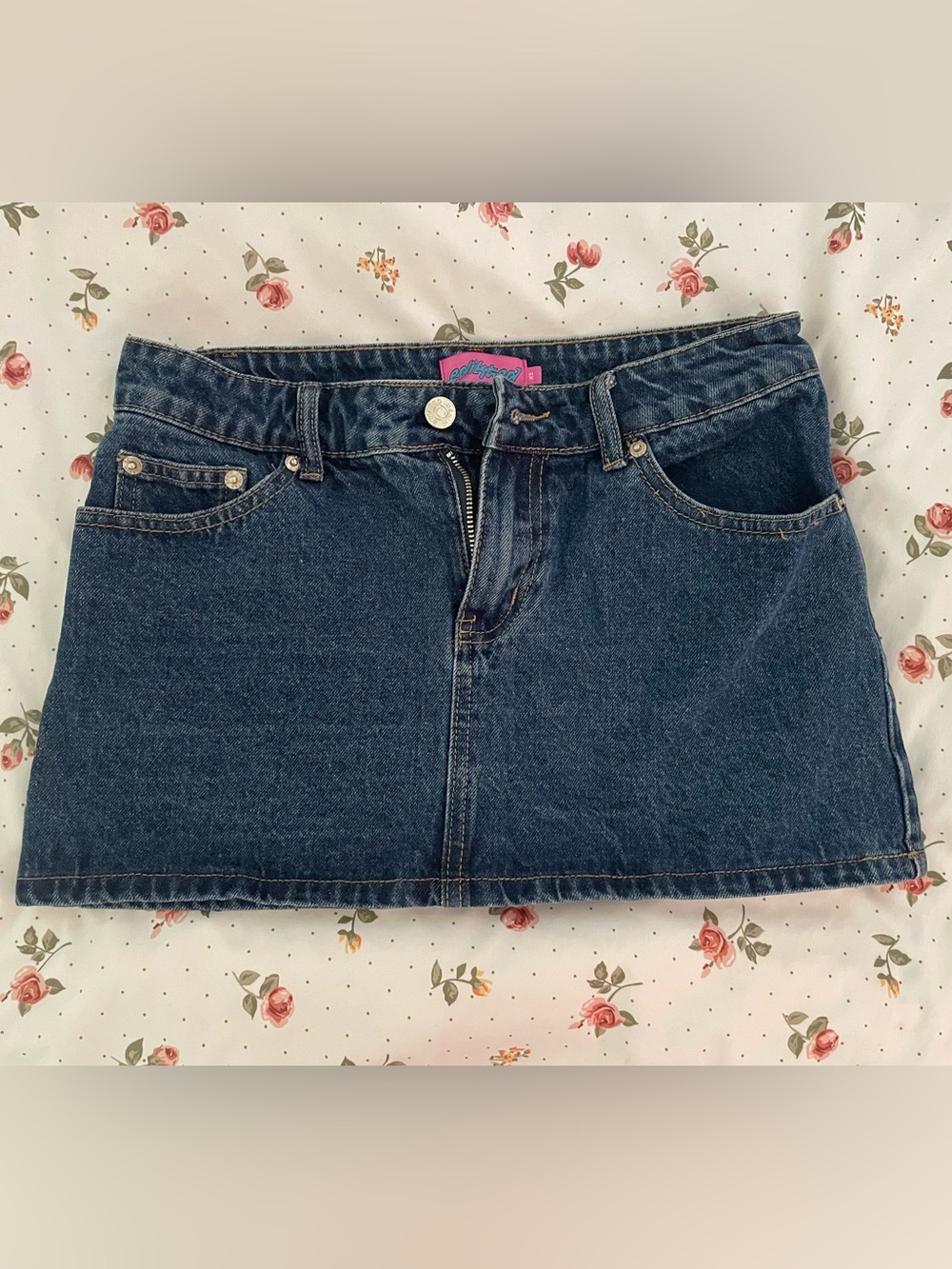Edikted navy blue denim mini skirt in XS #edikted #denim